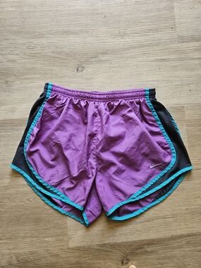 Nike Dri-fit Women’s Purple Athletic Shorts with Teal Trim
